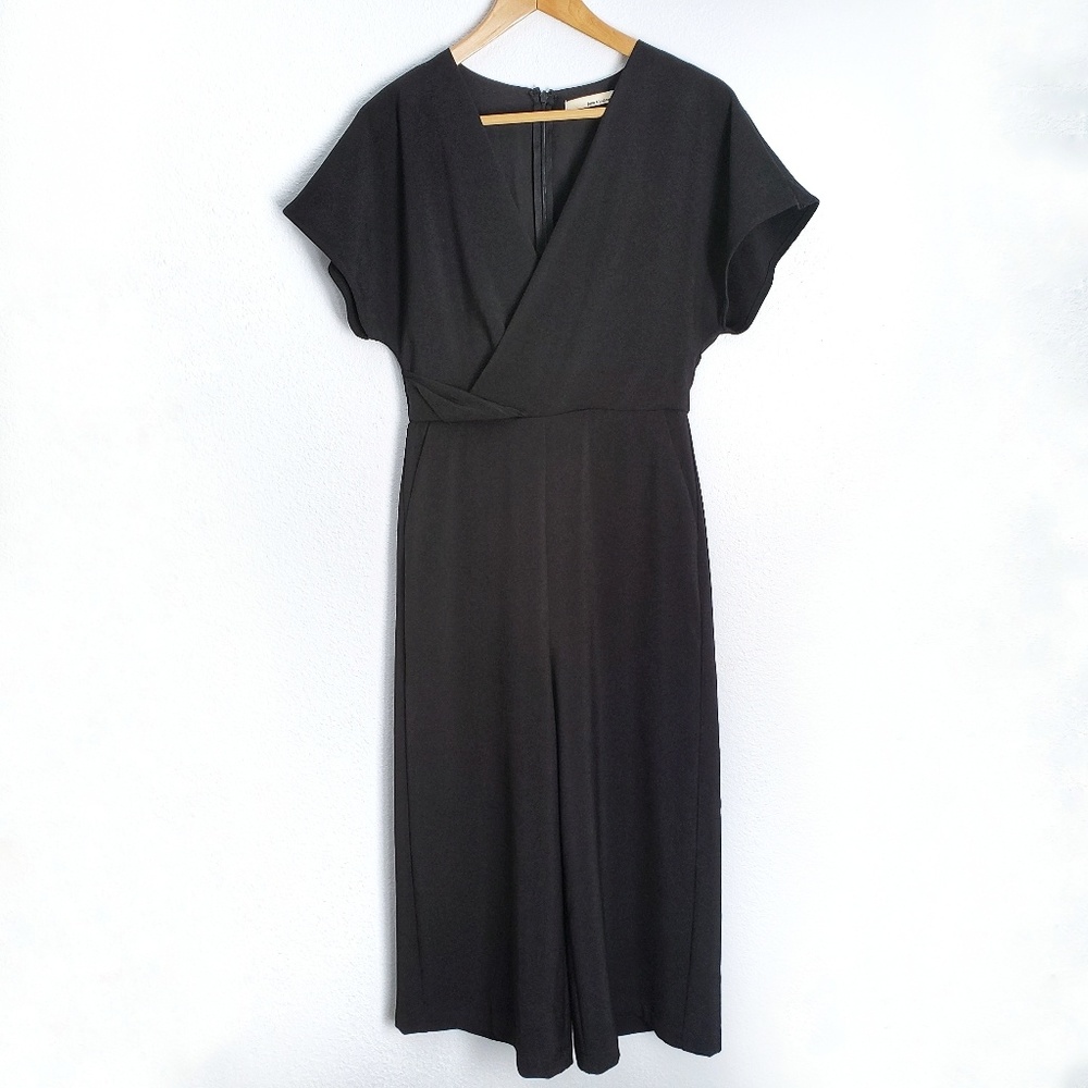 June & Hudson Wide Crop Legs Jumpsuit w/Pockets